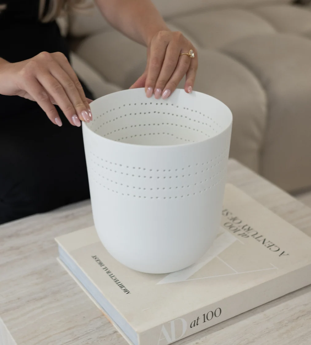 Large Basilicum Basil & Geranium White Ceramic Candle