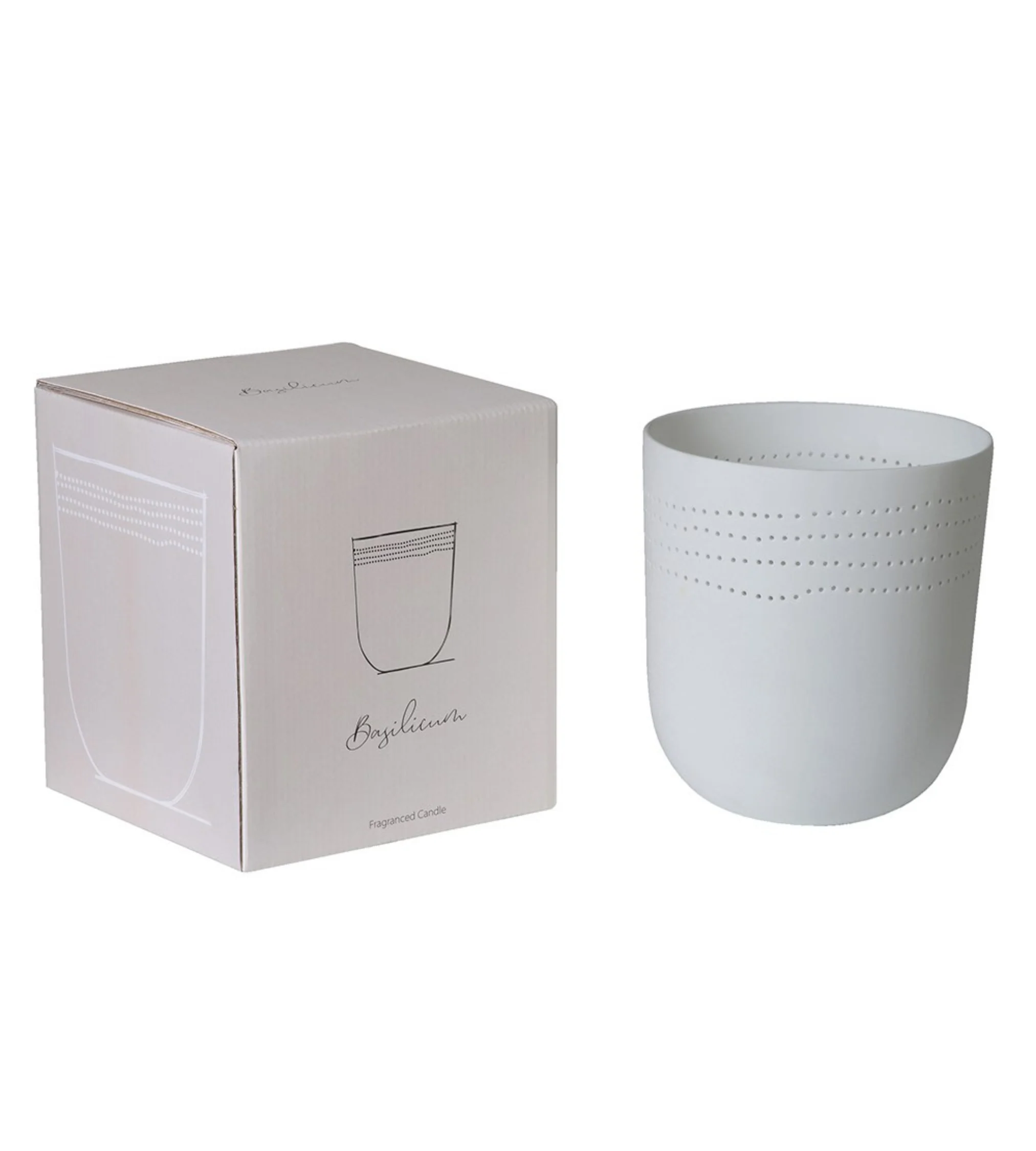 Large Basilicum Basil & Geranium White Ceramic Candle - Image 7