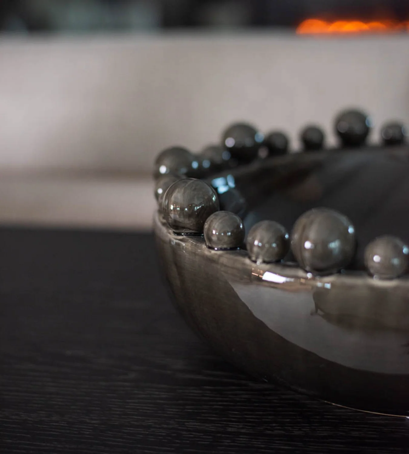 Black Ceramic Bobble Edged Bowl - Image 3