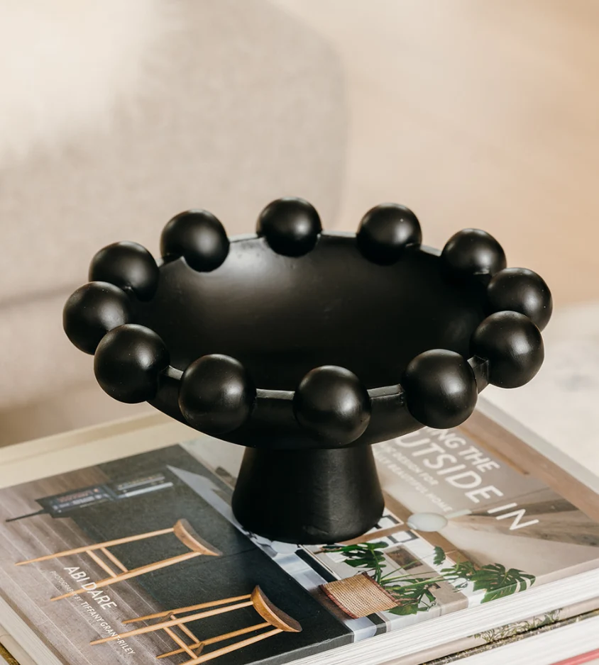 Black Footed Bobble Edge Bowl - Image 2