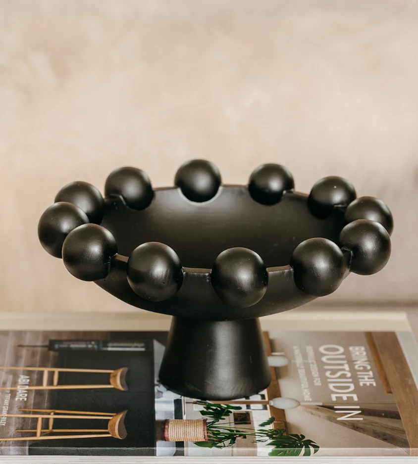 Black Footed Bobble Edge Bowl - Image 5