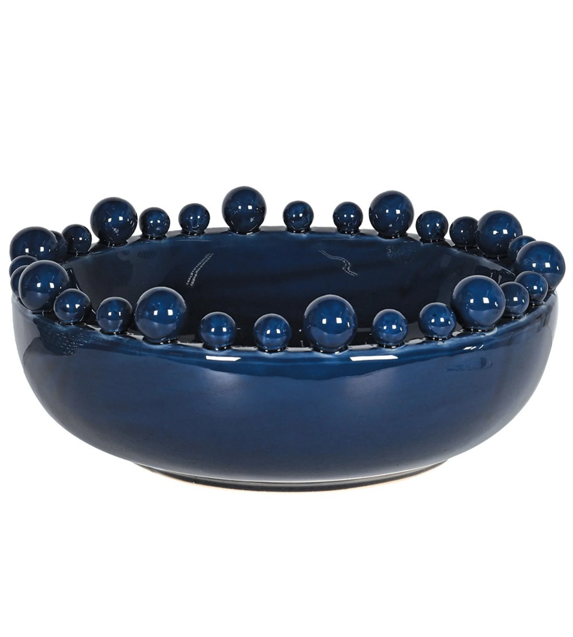 Dark Blue Bobble Edged Ceramic Bowl - Image 5