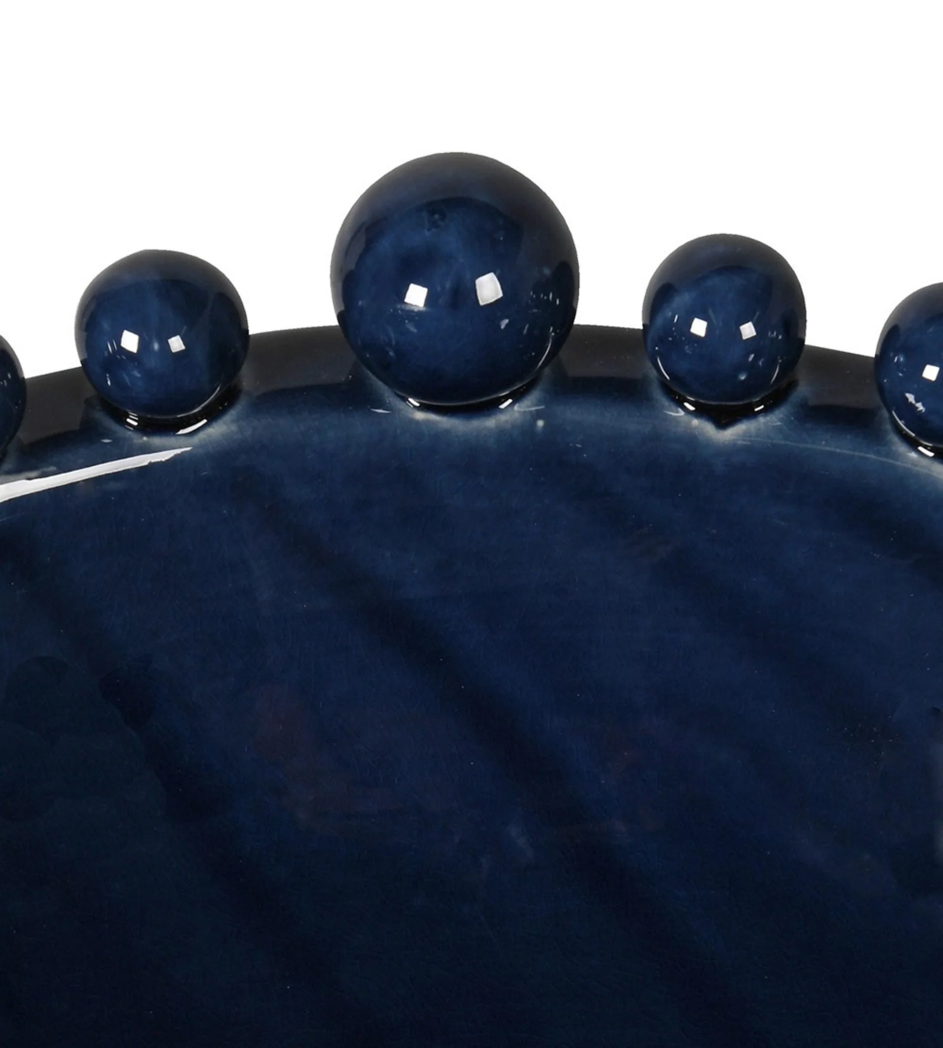 Dark Blue Bobble Edged Ceramic Bowl - Image 7