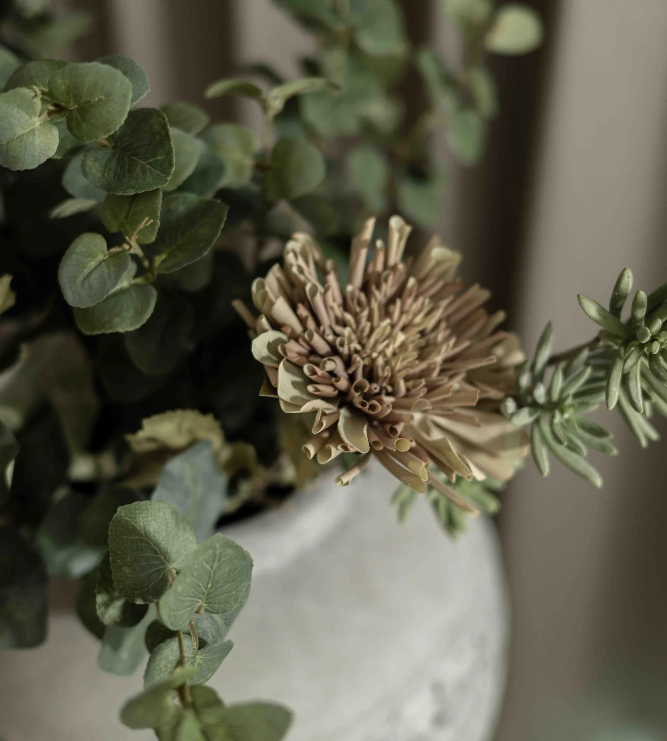 Large Round Distressed Stone Vase - Image 3
