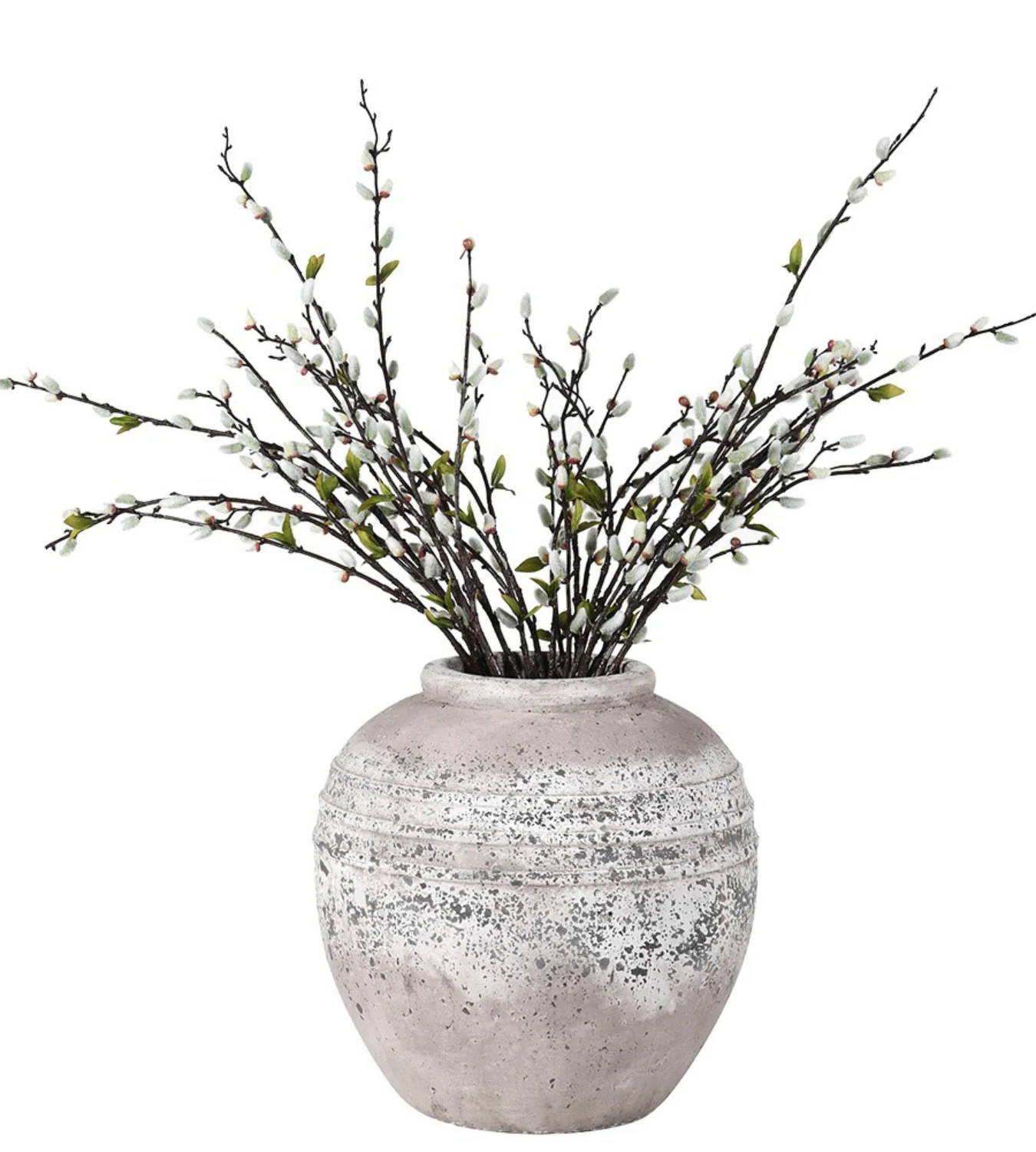 Large Round Distressed Stone Vase - Image 6