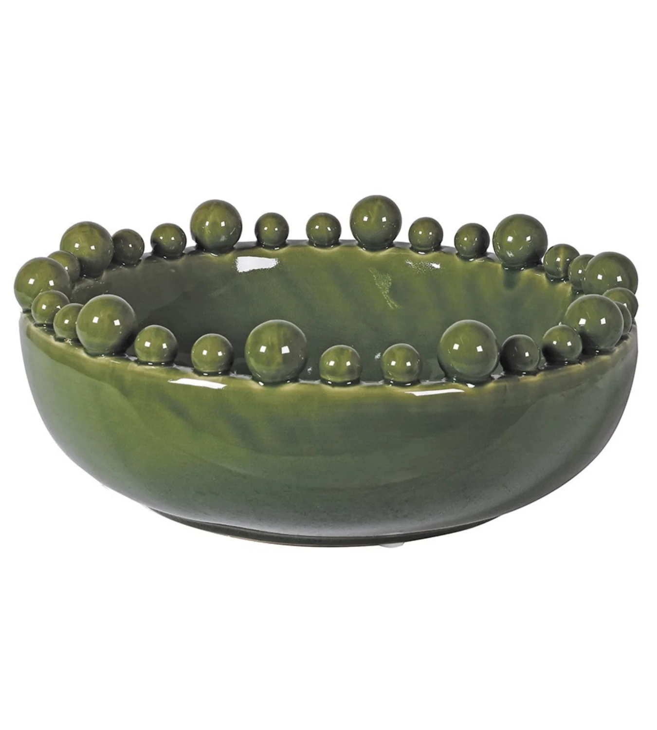 Green Bobble Edged Ceramic Bowl - Image 2