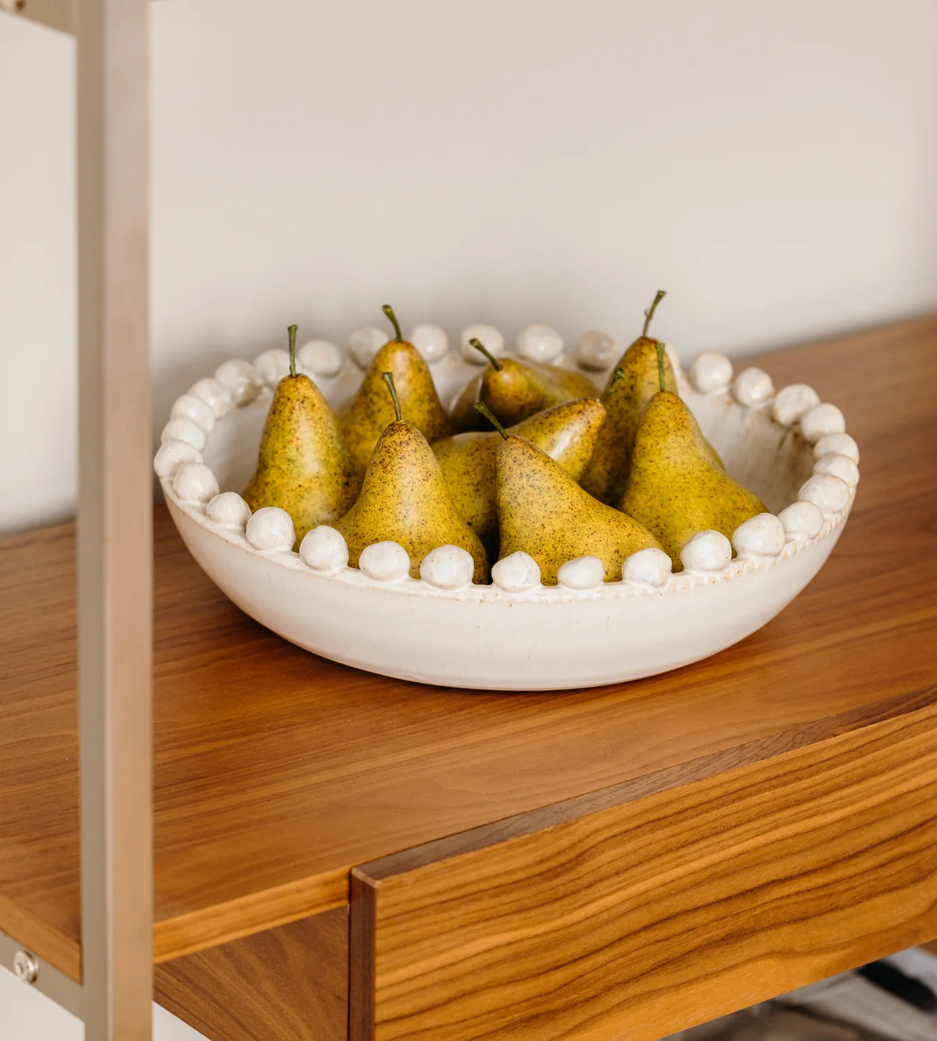 Ivory Slip Bobble Edge Bowl