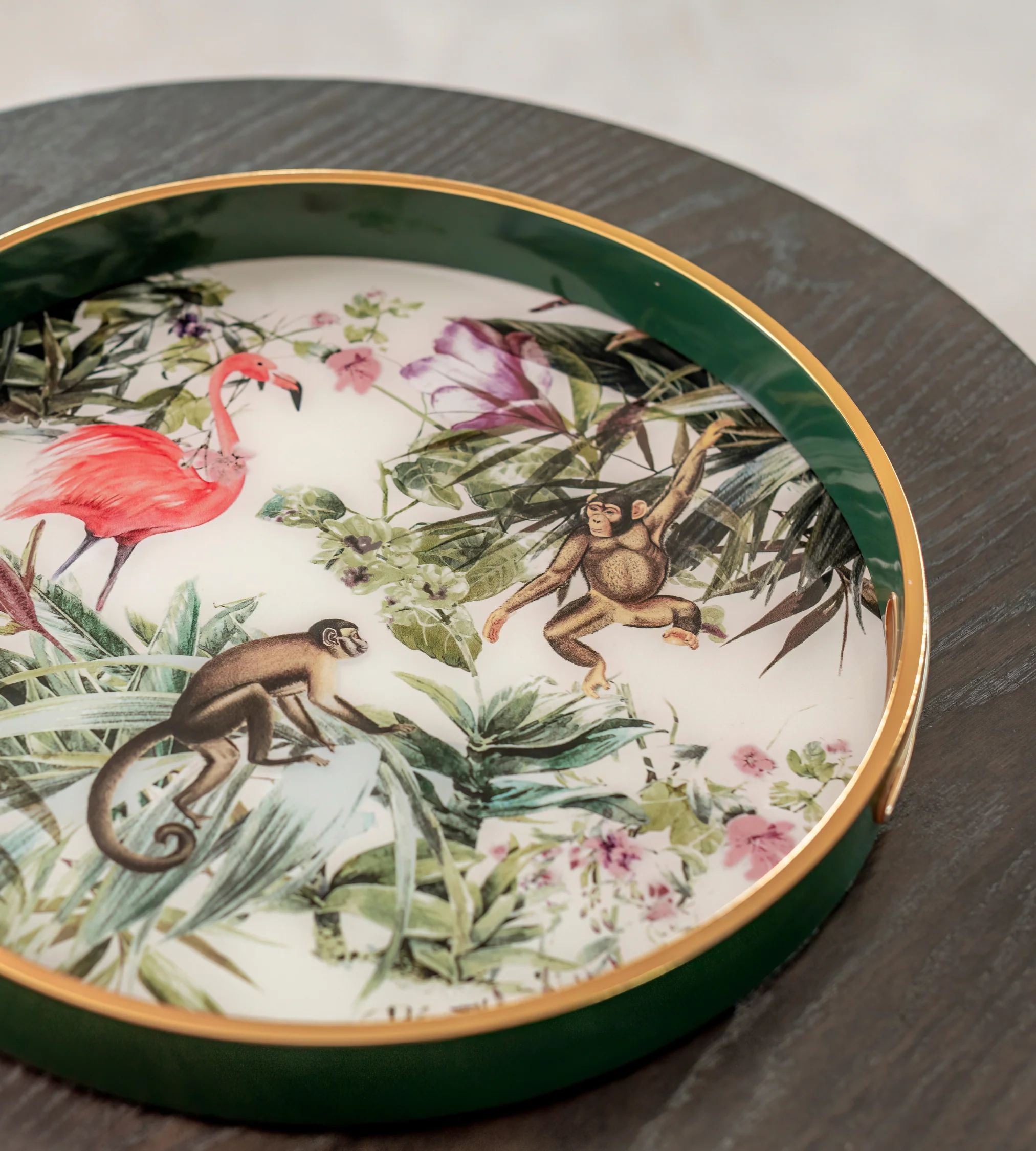 Jungle Themed Green & Gold Tray - Image 3