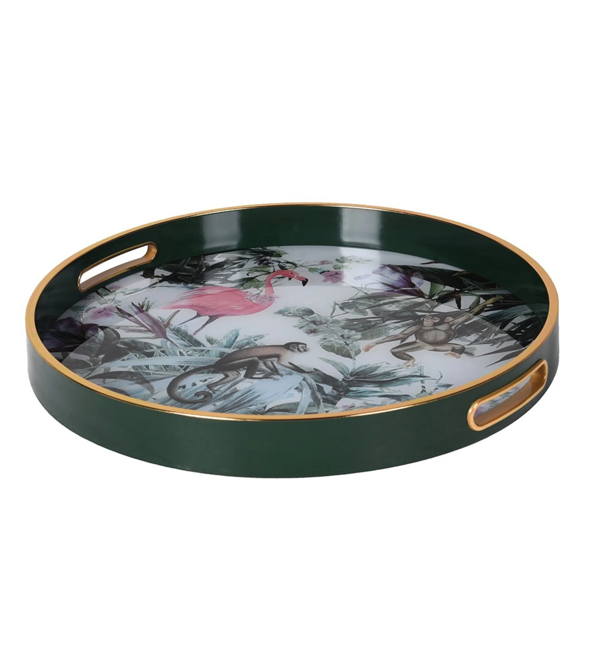 Jungle Themed Green & Gold Tray - Image 4