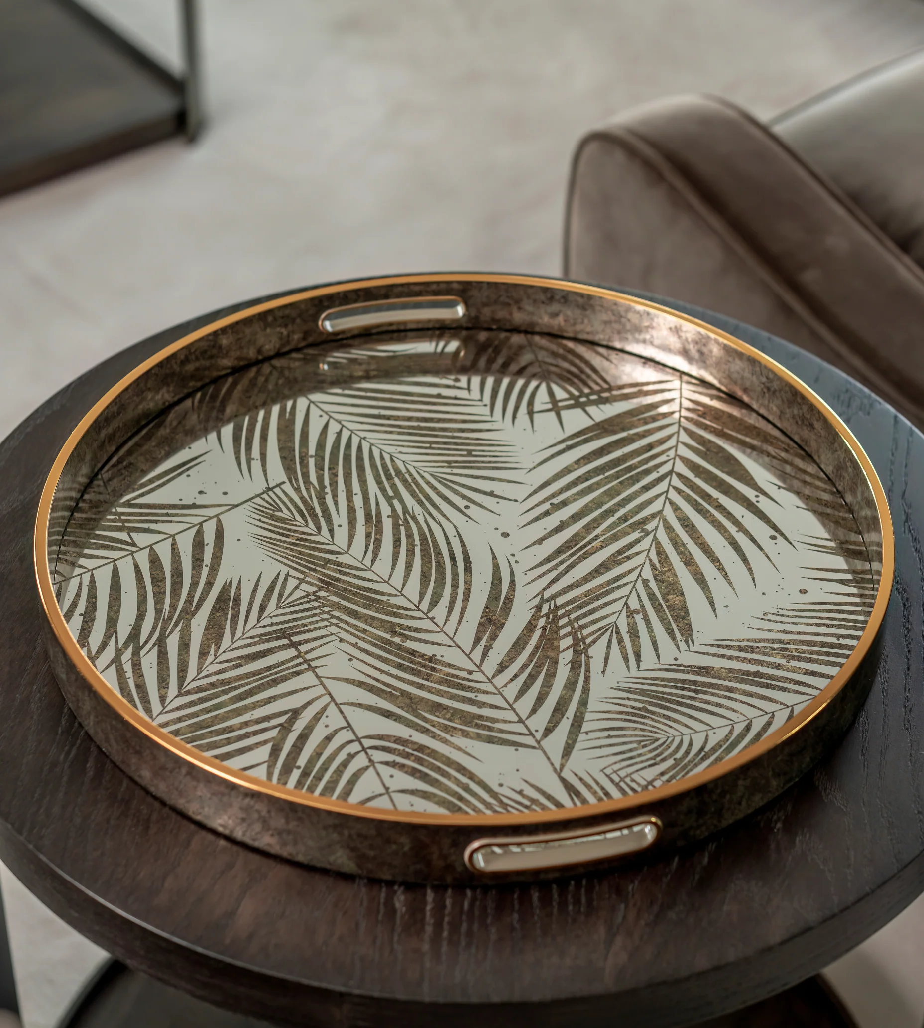 Large Fern Pattern Bronzed Tray