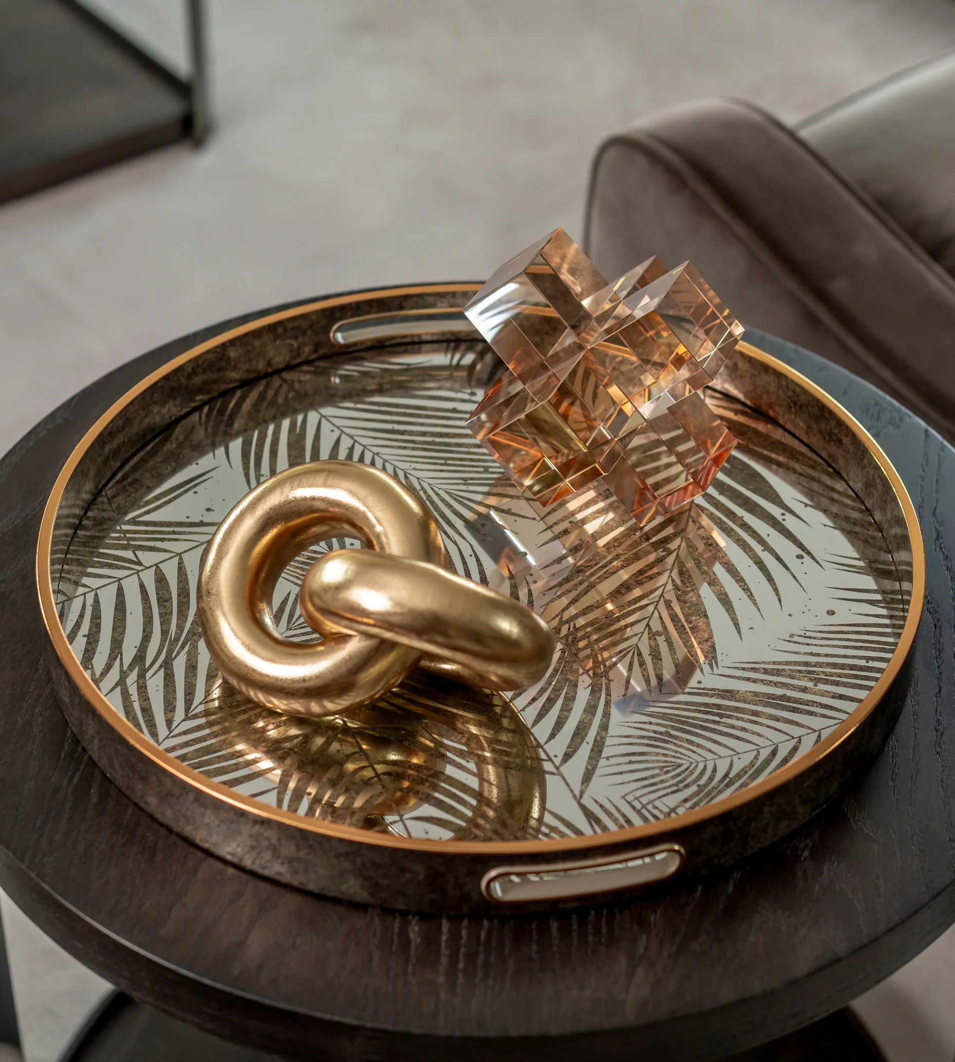 Large Fern Pattern Bronzed Tray - Image 2