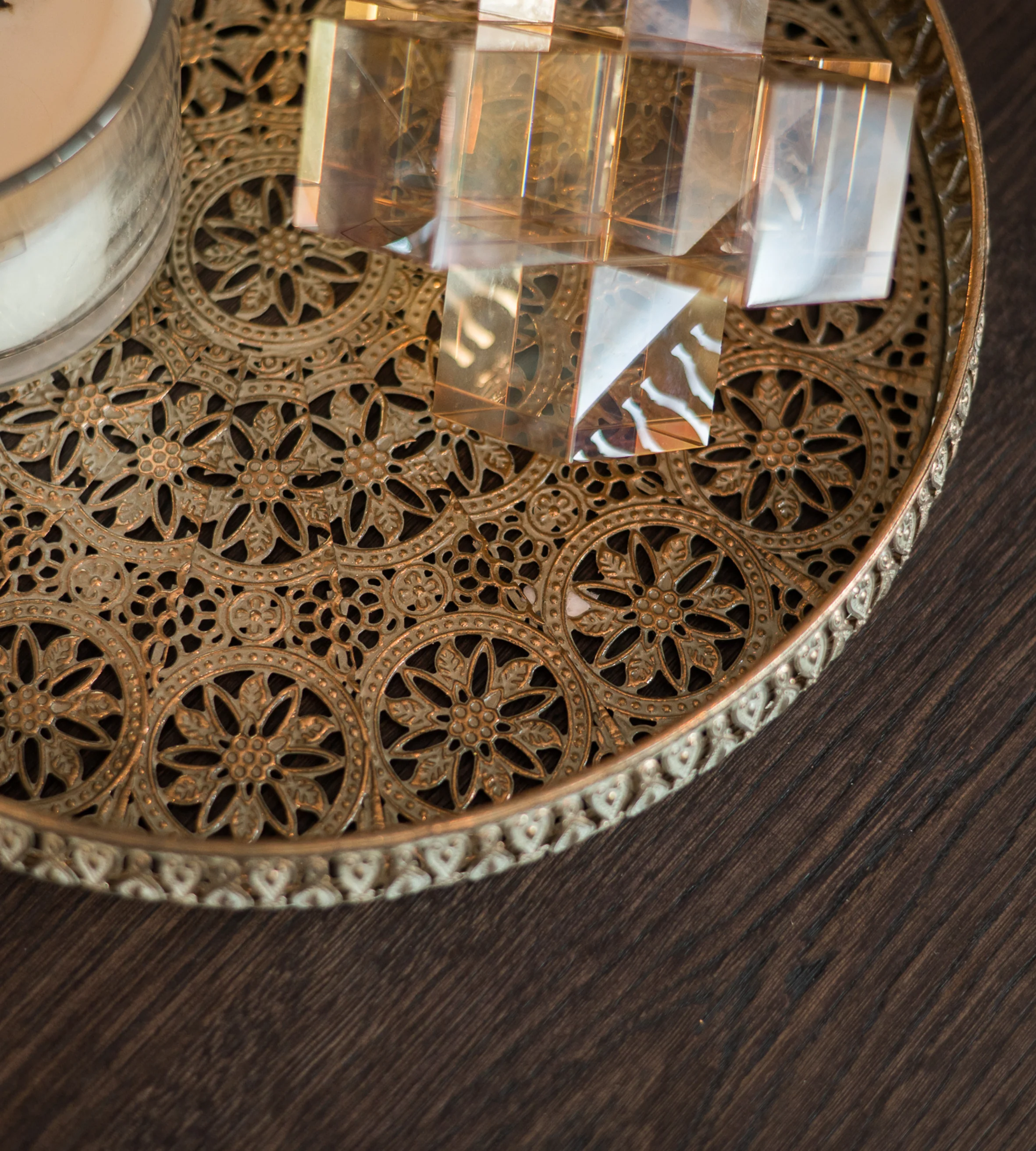 Large Round Filigree Tray - Image 3