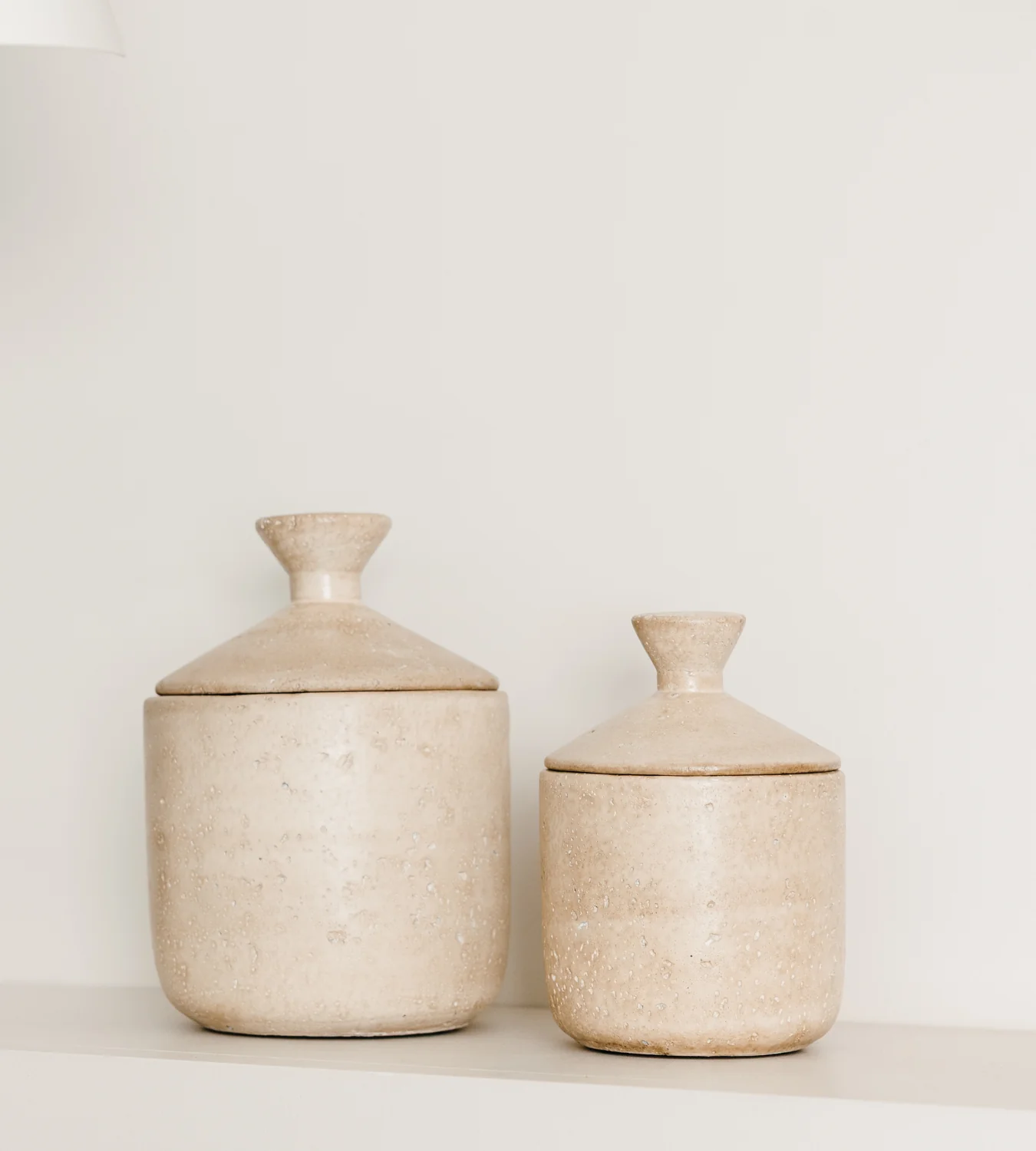 Large Taupe Lidded Jar - Image 2