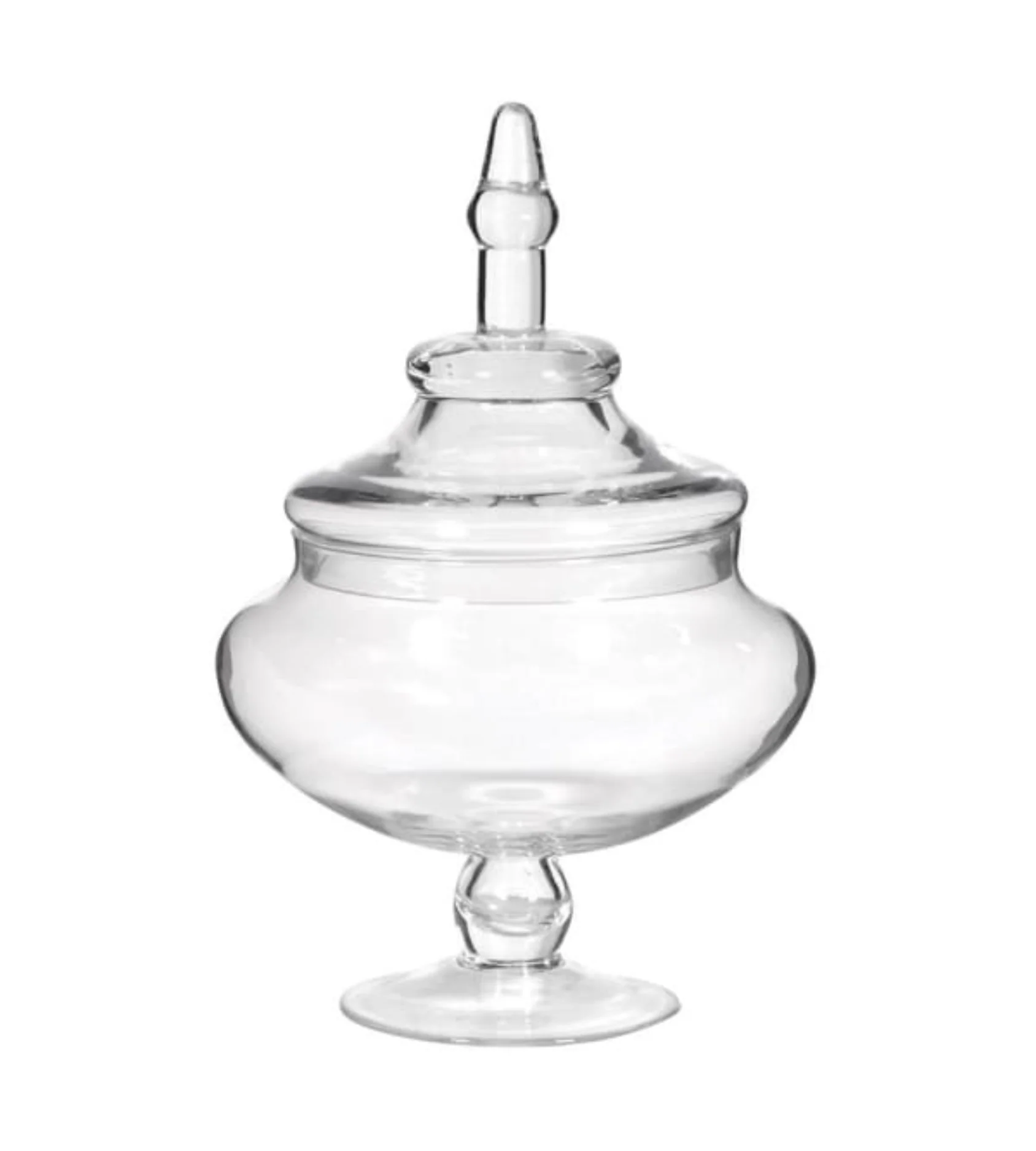 Large Squat Glass Lidded Candy Jar - Image 4