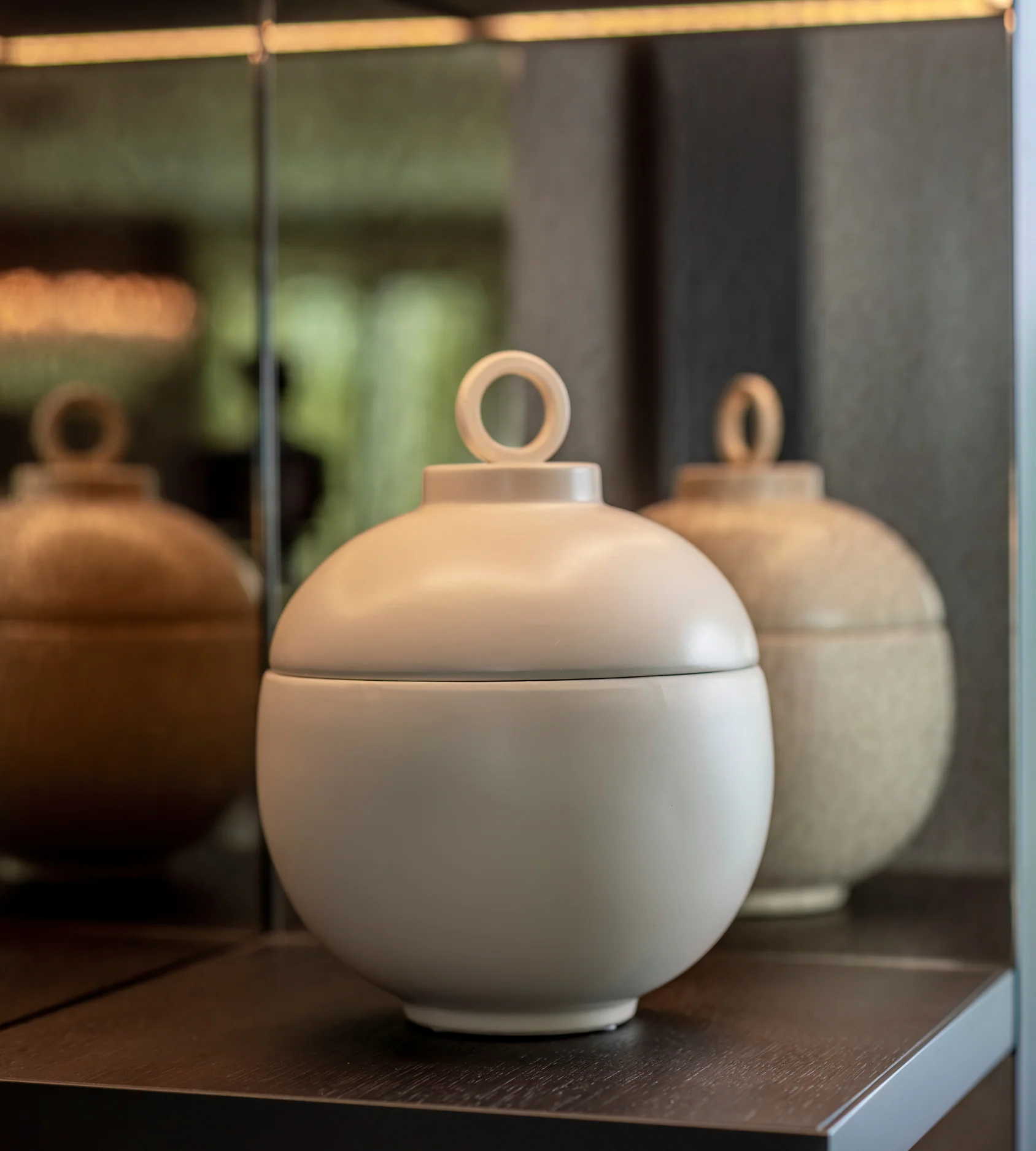 Matt White Ceramic Lidded Jar - Image 3