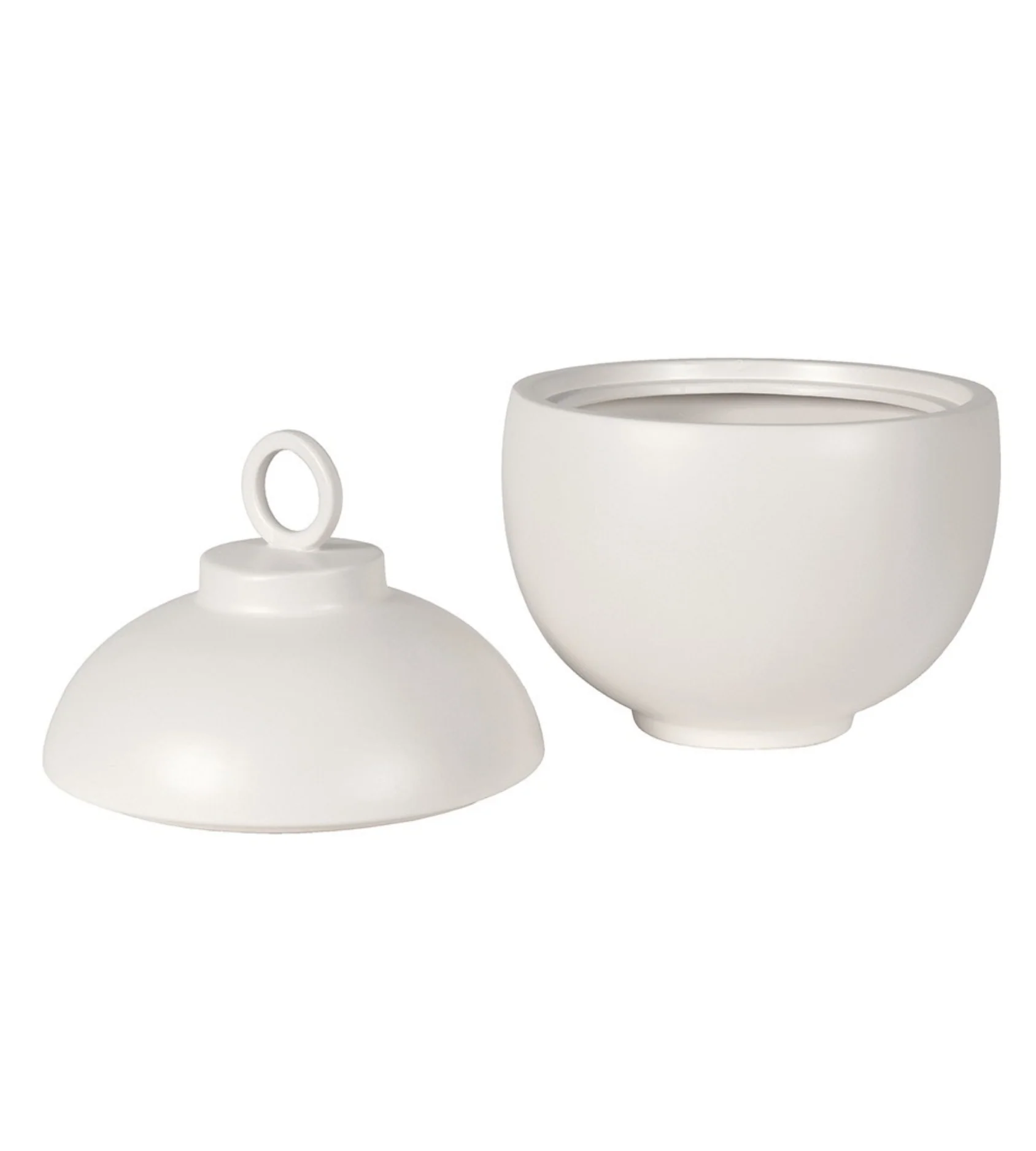 Matt White Ceramic Lidded Jar - Image 4
