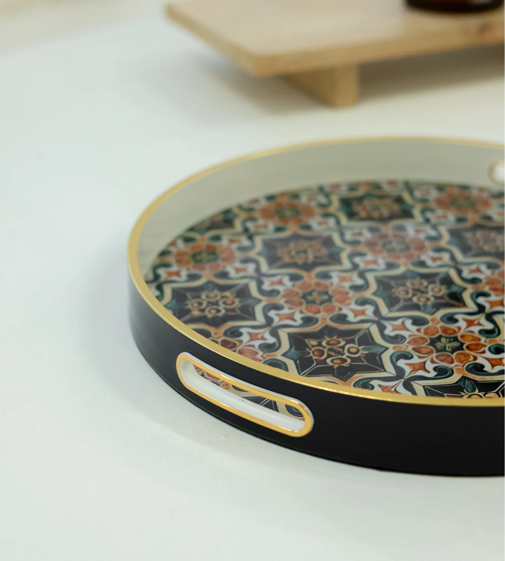 Moroccan Print Round Tray - Image 2