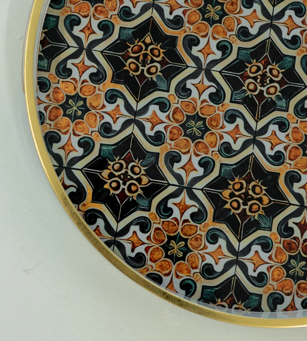Moroccan Print Round Tray - Image 3
