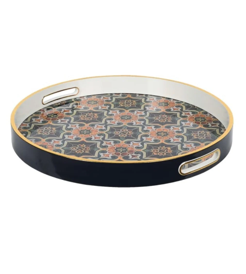 Moroccan Print Round Tray - Image 4