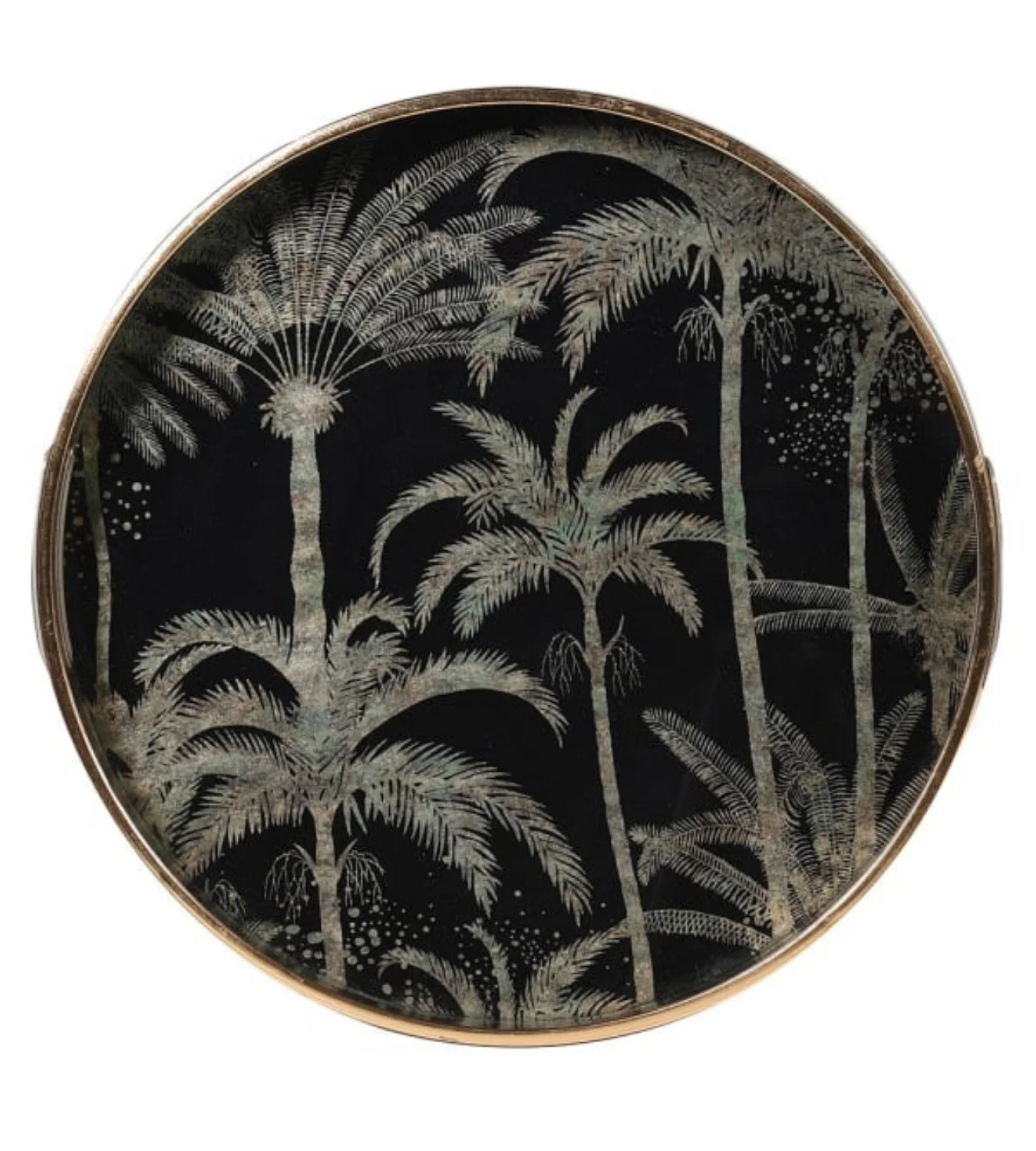 Palm Tree Patterned Bronze/Black Tray - Image 5