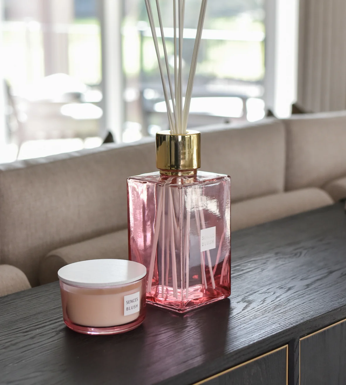 Sences XL Blush Reed Diffuser & Candle Set — 2200ml Diffuser - Image 2
