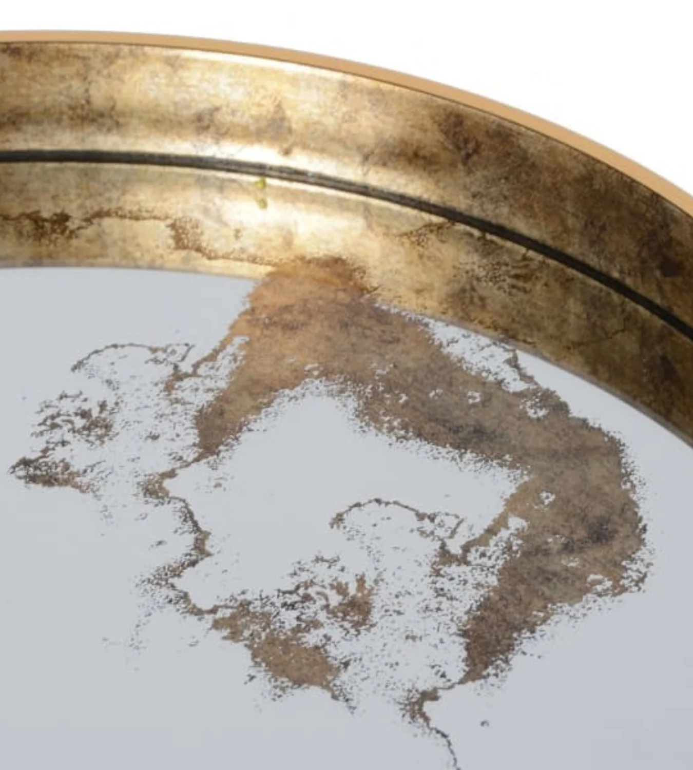 Set of 2 Gold Marble Mirror Round Tray Tables - Image 5