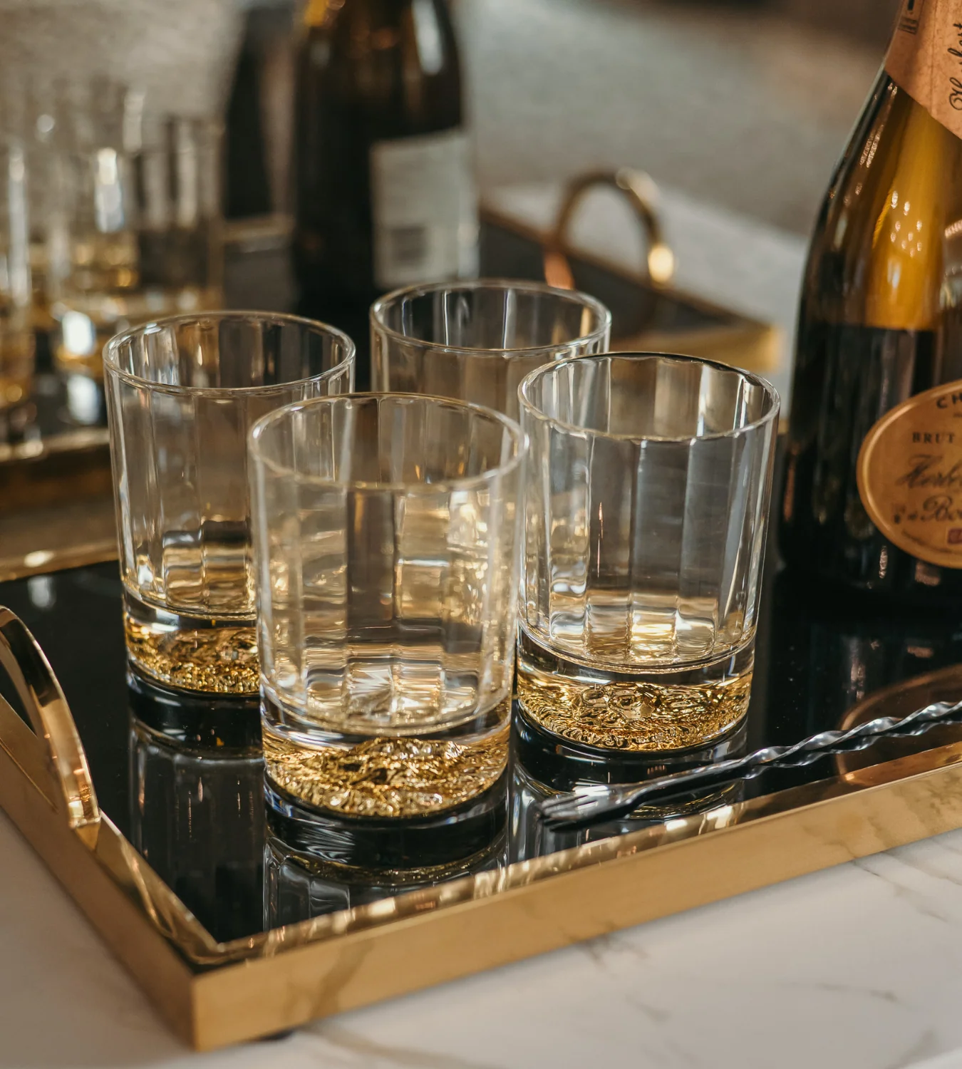 Set of 4 Gold Lionhead Tumblers - Image 4
