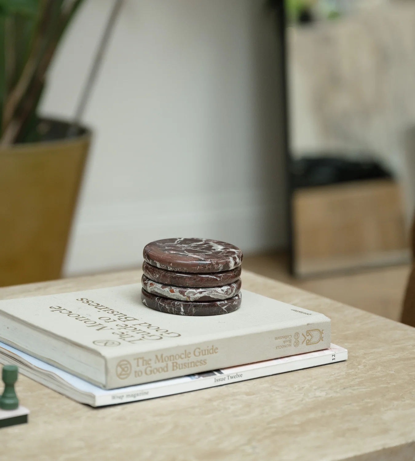 Set of 4 Red Marble Coasters - Image 4