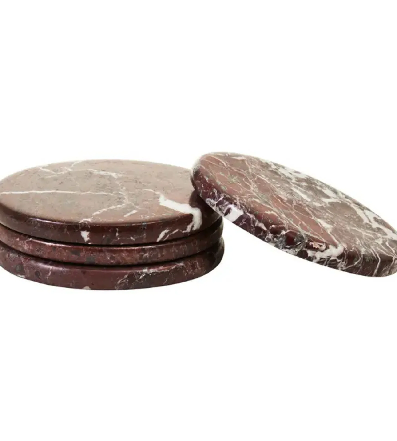 Set of 4 Red Marble Coasters - Image 6