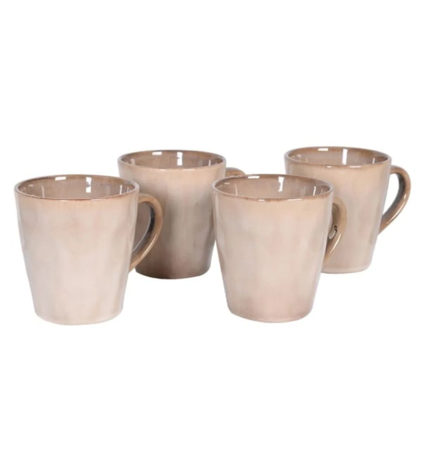 Set of 4 Taupe Organic Ceramic Mugs - Image 5