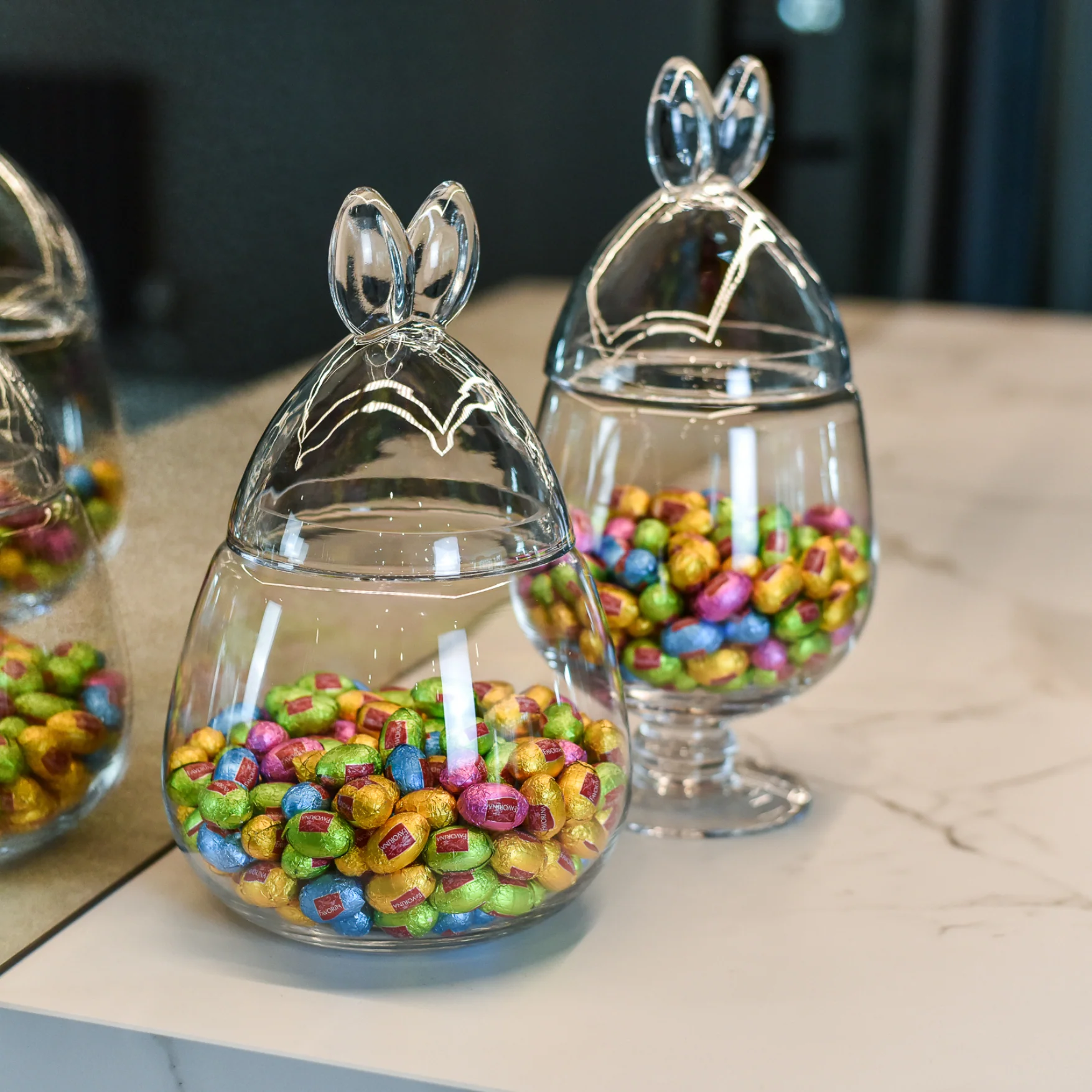 Tall Rabbit Bunny Ears Bonbon Glass Jar - Image 3