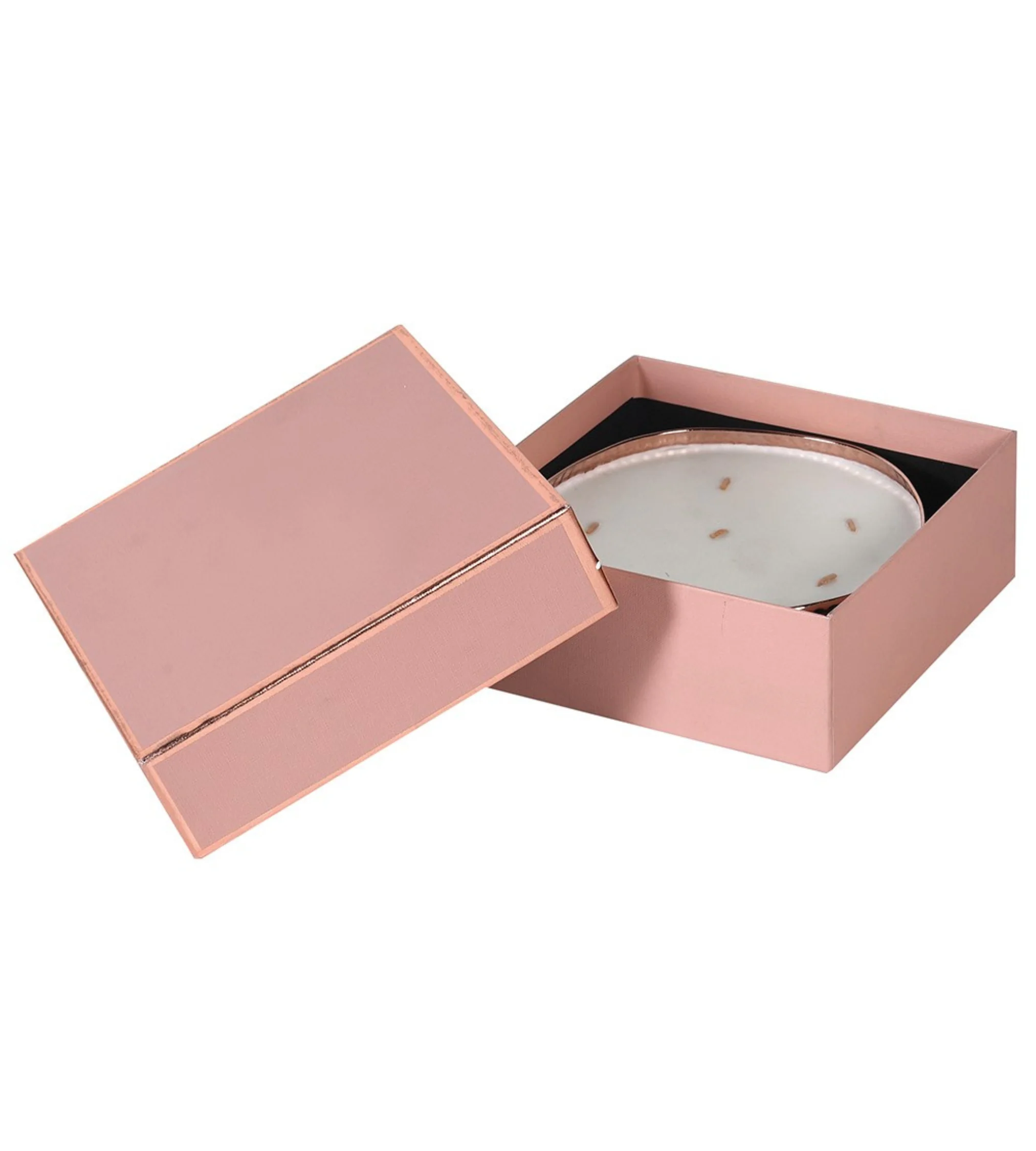 Small Rose Gold Orange Bergamot Candle in Gift Box - Image 6