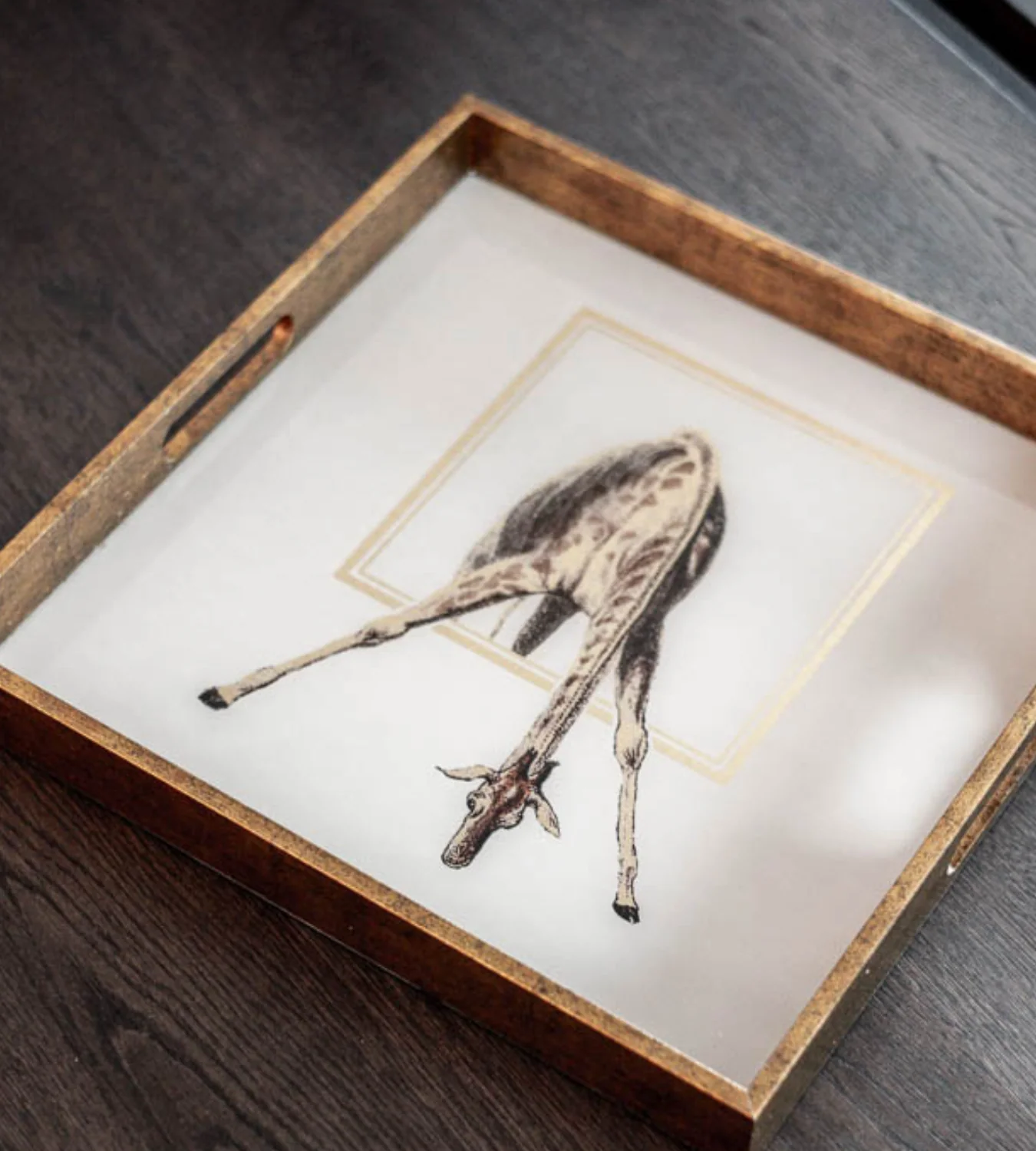 Bronze Square Giraffe Serving Tray - Image 3