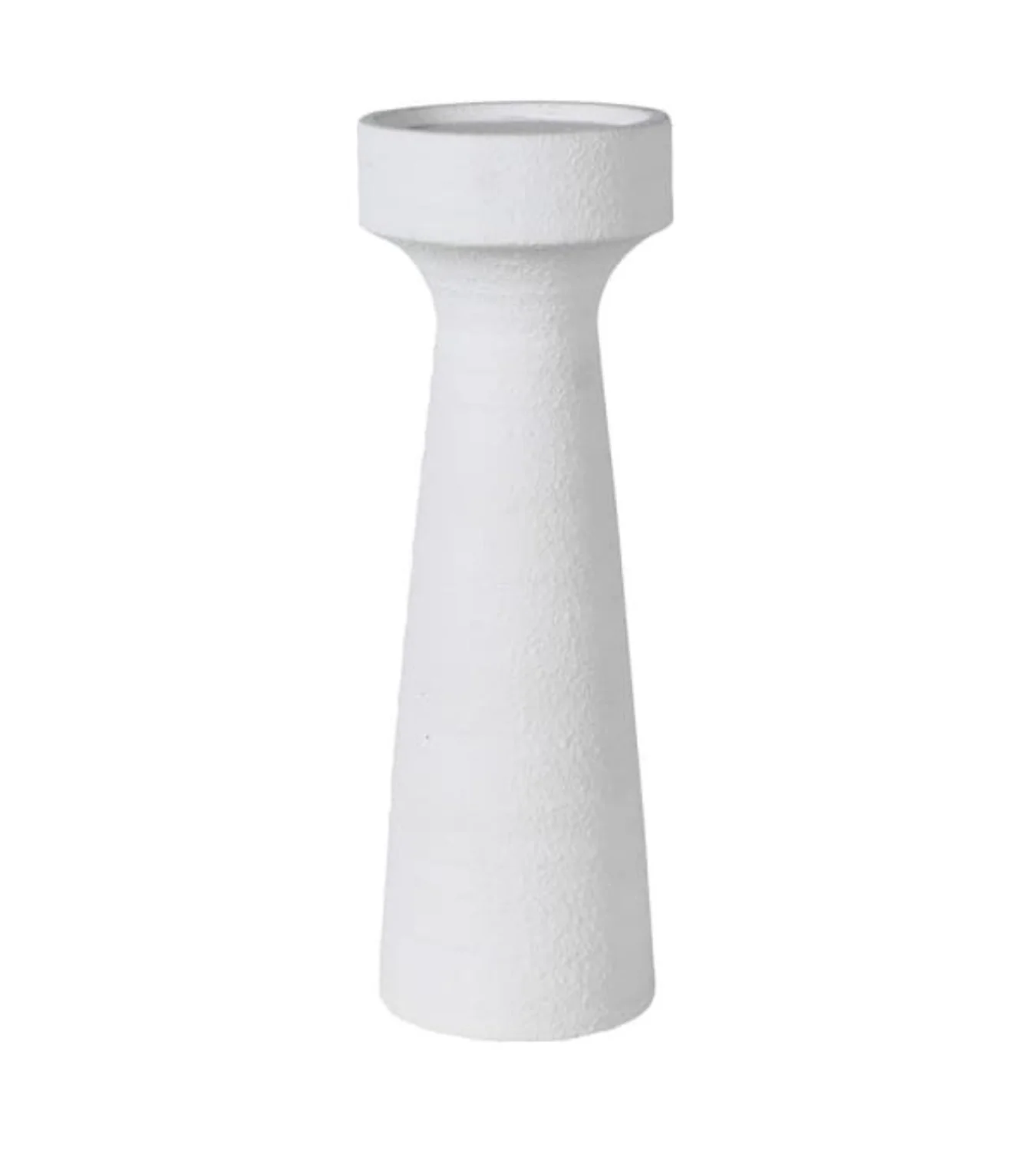 Tall White Ceramic Candle Holder Set - Image 3