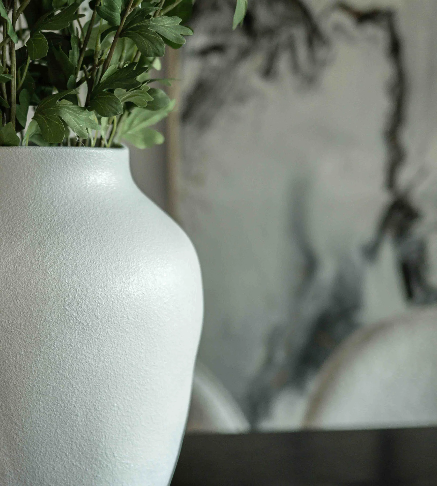 White Stoneware Finish Vase - Image 3
