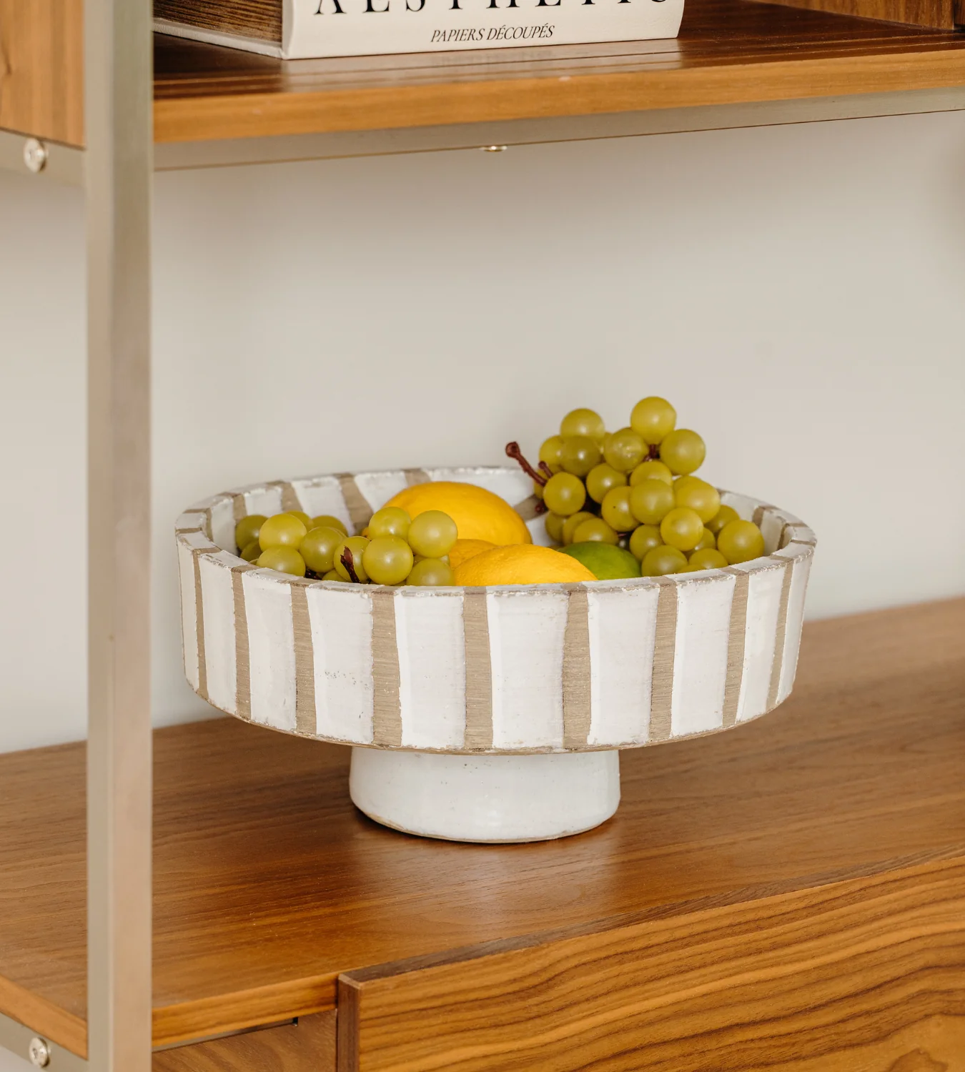 White Stripe Terracotta Bowl - Image 4