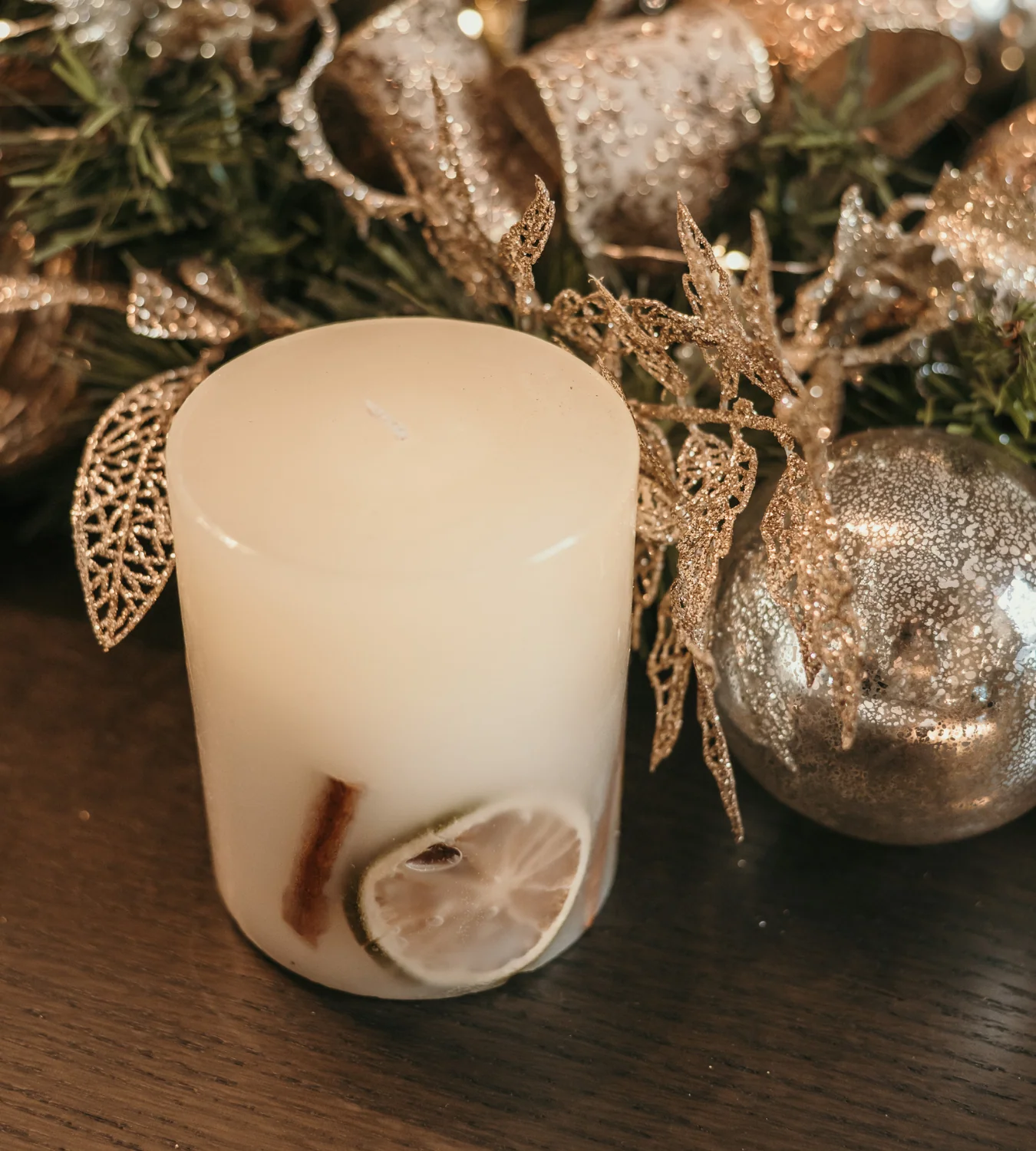 Winter Spice Pillar Candle - Image 2